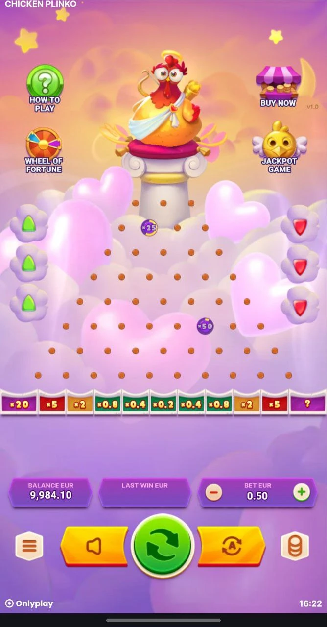 Aplicación chicken plinko.