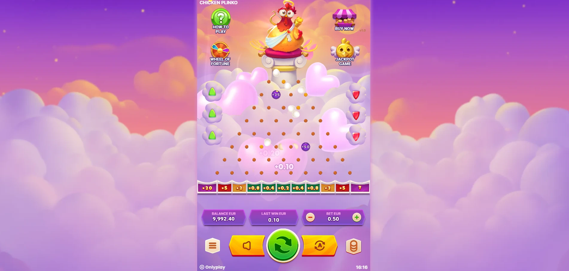 Chicken plinko huevos.